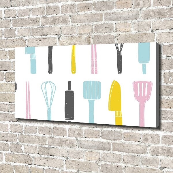 Cuadro canvas con impresión uv duradera horizontal Utensilios de cocina