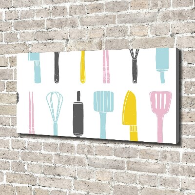 Cuadro canvas con impresión uv duradera horizontal Utensilios de cocina