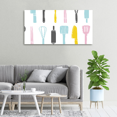 Cuadro canvas con impresión uv duradera horizontal Utensilios de cocina