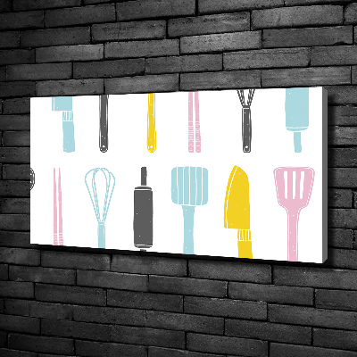 Cuadro canvas con impresión uv duradera horizontal Utensilios de cocina