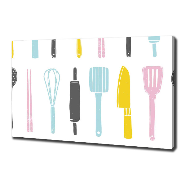 Cuadro canvas con impresión uv duradera horizontal Utensilios de cocina