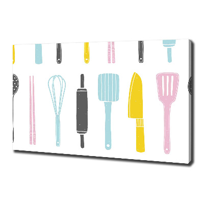 Cuadro canvas con impresión uv duradera horizontal Utensilios de cocina