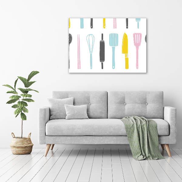 Cuadro canvas con impresión uv duradera horizontal Utensilios de cocina