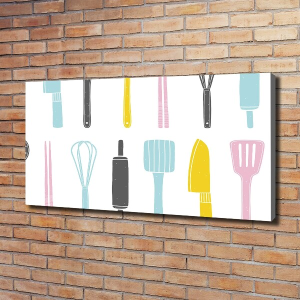 Cuadro canvas con impresión uv duradera horizontal Utensilios de cocina