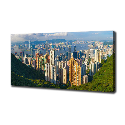 Fotocuadro en lienzo de alta calidad horizontal Panorama de Hong Kong