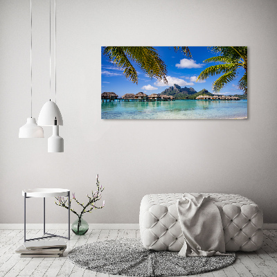 Fotocuadro en lienzo de alta calidad horizontal Palmeras en Bora Bora