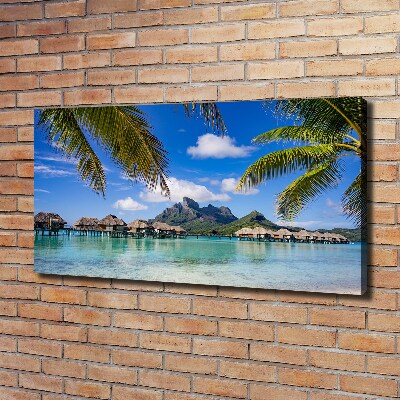 Fotocuadro en lienzo de alta calidad horizontal Palmeras en Bora Bora