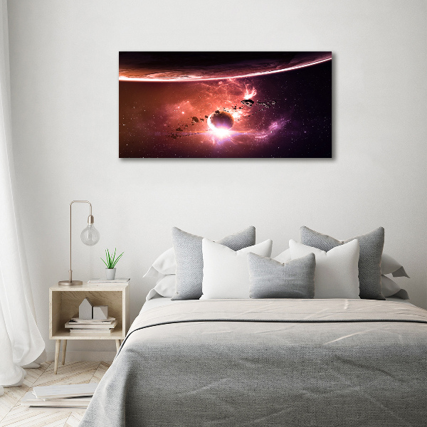 Cuadro canvas moderno de gran formato horizontal Galaxia