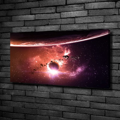 Cuadro canvas moderno de gran formato horizontal Galaxia