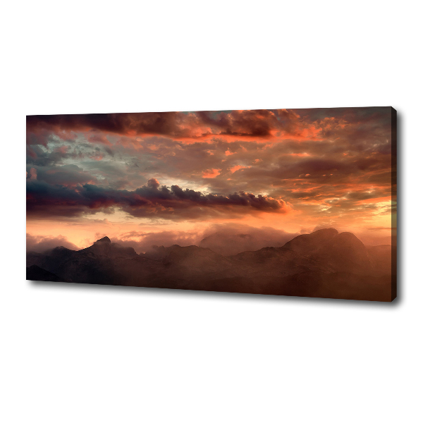 Cuadro canvas con impresión uv duradera horizontal Puesta de sol sobre las montañas