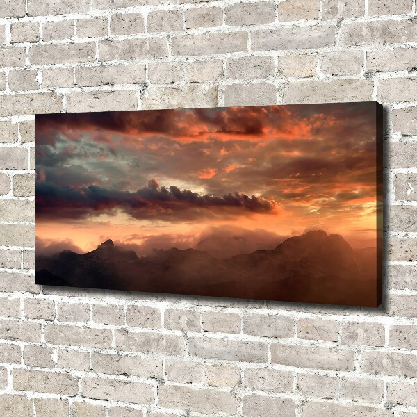 Cuadro canvas con impresión uv duradera horizontal Puesta de sol sobre las montañas