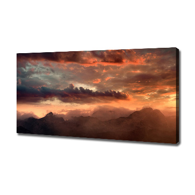 Cuadro canvas con impresión uv duradera horizontal Puesta de sol sobre las montañas