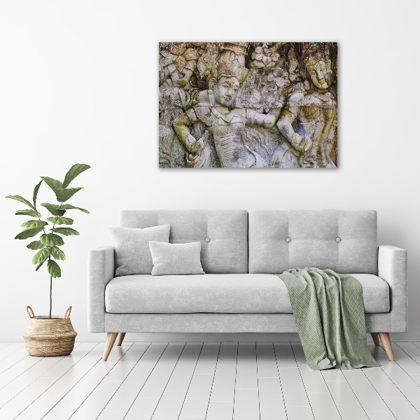 Fotocuadro en lienzo de alta calidad horizontal Escultura de piedra