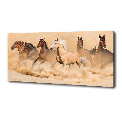 Cuadro canvas con impresión uv duradera horizontal Caballos del desierto