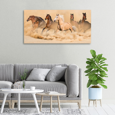 Cuadro canvas con impresión uv duradera horizontal Caballos del desierto