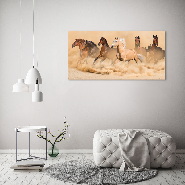 Cuadro canvas con impresión uv duradera horizontal Caballos del desierto