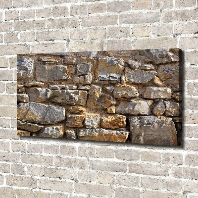 Cuadro canvas con impresión uv duradera horizontal Muro de piedra