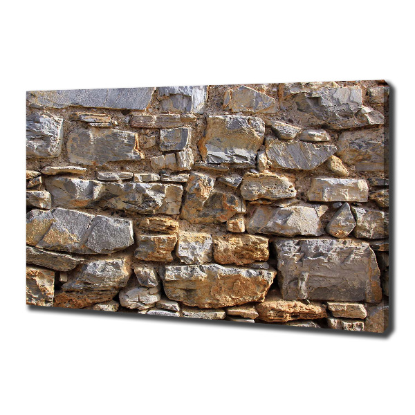 Cuadro canvas con impresión uv duradera horizontal Muro de piedra