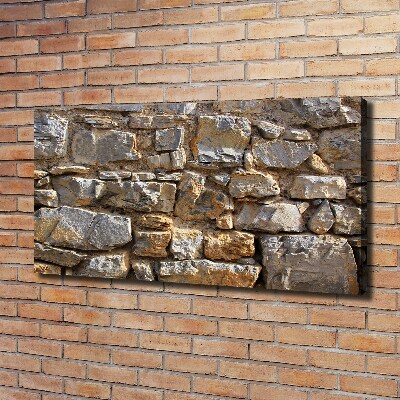 Cuadro canvas con impresión uv duradera horizontal Muro de piedra