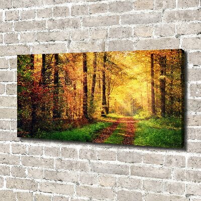 Cuadro canvas con impresión uv duradera horizontal Bosque en otoño