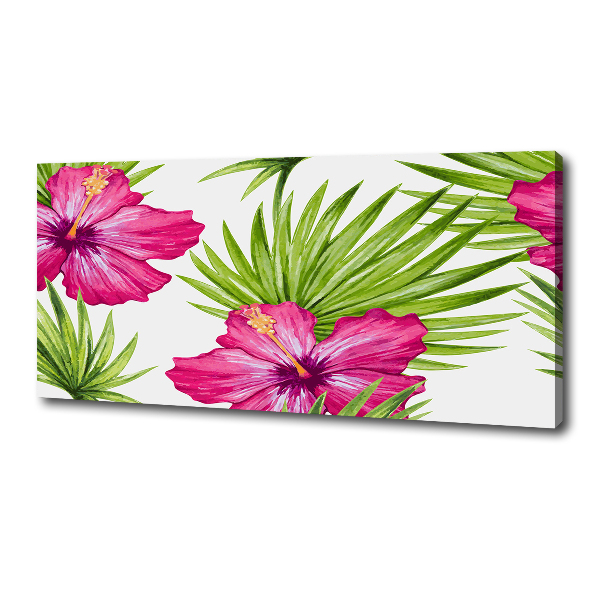Cuadro canvas con impresión uv duradera horizontal flores hawaianas