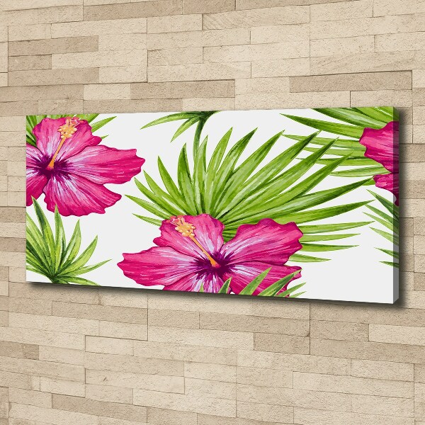 Cuadro canvas con impresión uv duradera horizontal flores hawaianas