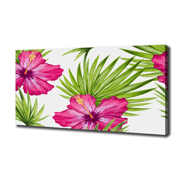 Cuadro canvas con impresión uv duradera horizontal flores hawaianas