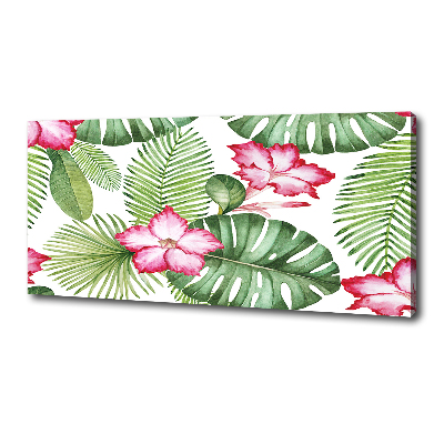 Cuadro canvas moderno de gran formato horizontal flores tropicales