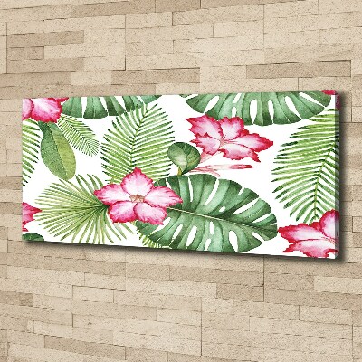 Cuadro canvas moderno de gran formato horizontal flores tropicales