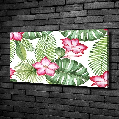 Cuadro canvas moderno de gran formato horizontal flores tropicales