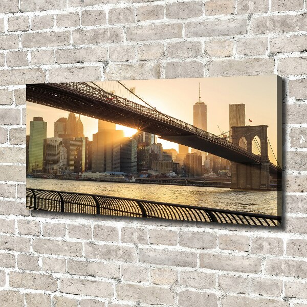 Cuadro canvas moderno de gran formato horizontal Puente de Brooklyn