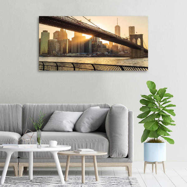 Cuadro canvas moderno de gran formato horizontal Puente de Brooklyn