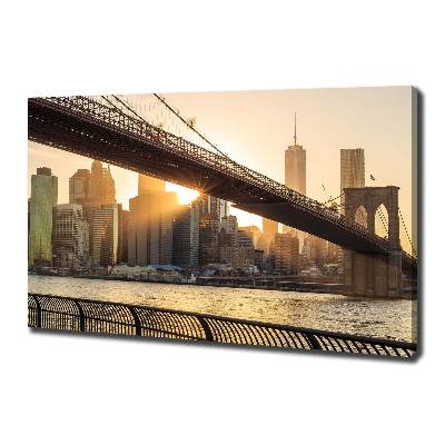 Cuadro canvas moderno de gran formato horizontal Puente de Brooklyn