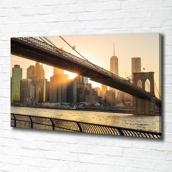 Cuadro canvas moderno de gran formato horizontal Puente de Brooklyn