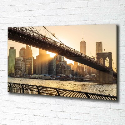 Cuadro canvas moderno de gran formato horizontal Puente de Brooklyn