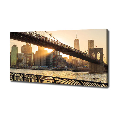 Cuadro canvas moderno de gran formato horizontal Puente de Brooklyn