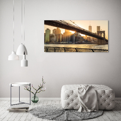Cuadro canvas moderno de gran formato horizontal Puente de Brooklyn