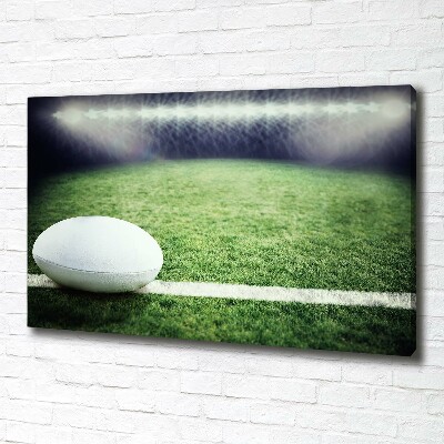 Cuadro canvas con impresión uv duradera horizontal pelota de rugby