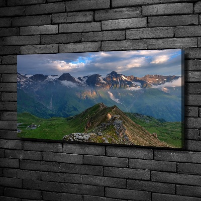 Cuadro canvas con impresión uv duradera horizontal picos de montaña