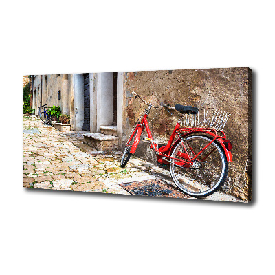 Cuadro canvas con impresión uv duradera horizontal Bicicleta roja