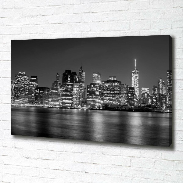Foto en lienzo con acabado profesional horizontal Manhattan de noche