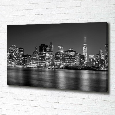 Foto en lienzo con acabado profesional horizontal Manhattan de noche