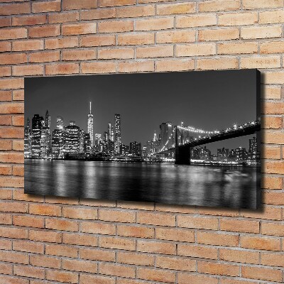 Foto en lienzo con acabado profesional horizontal Manhattan de noche