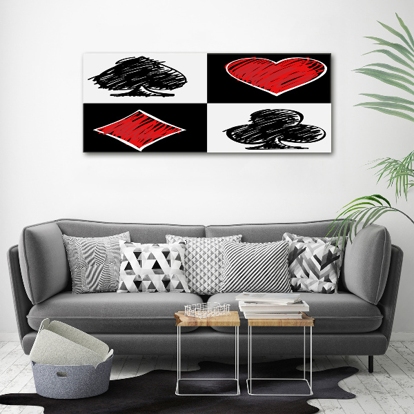 Fotocuadro en lienzo de alta calidad horizontal Palos de cartas