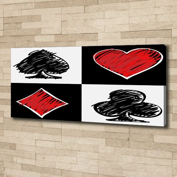 Fotocuadro en lienzo de alta calidad horizontal Palos de cartas