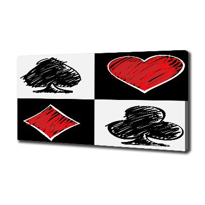 Fotocuadro en lienzo de alta calidad horizontal Palos de cartas