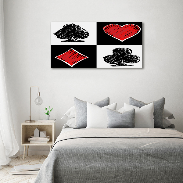 Fotocuadro en lienzo de alta calidad horizontal Palos de cartas