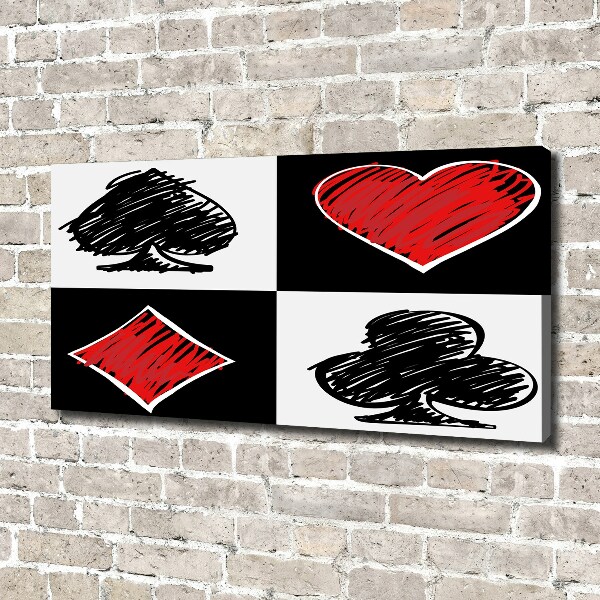 Fotocuadro en lienzo de alta calidad horizontal Palos de cartas