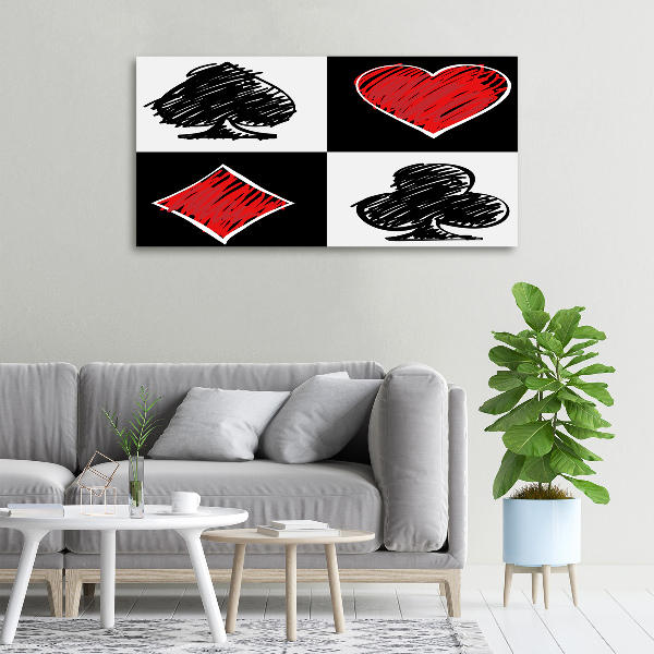 Fotocuadro en lienzo de alta calidad horizontal Palos de cartas