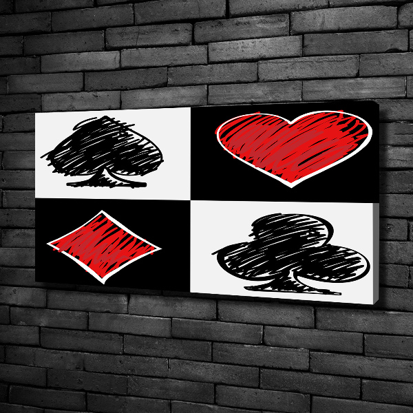 Fotocuadro en lienzo de alta calidad horizontal Palos de cartas